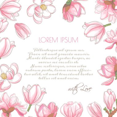 Düğün, evlilik, düğün, doğum günü, Sevgililer Günü için manolya ile hassas bir davet