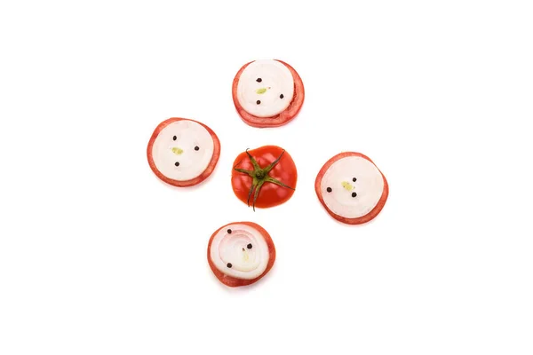 トマトとピーマンと玉ねぎのスライス — ストック写真