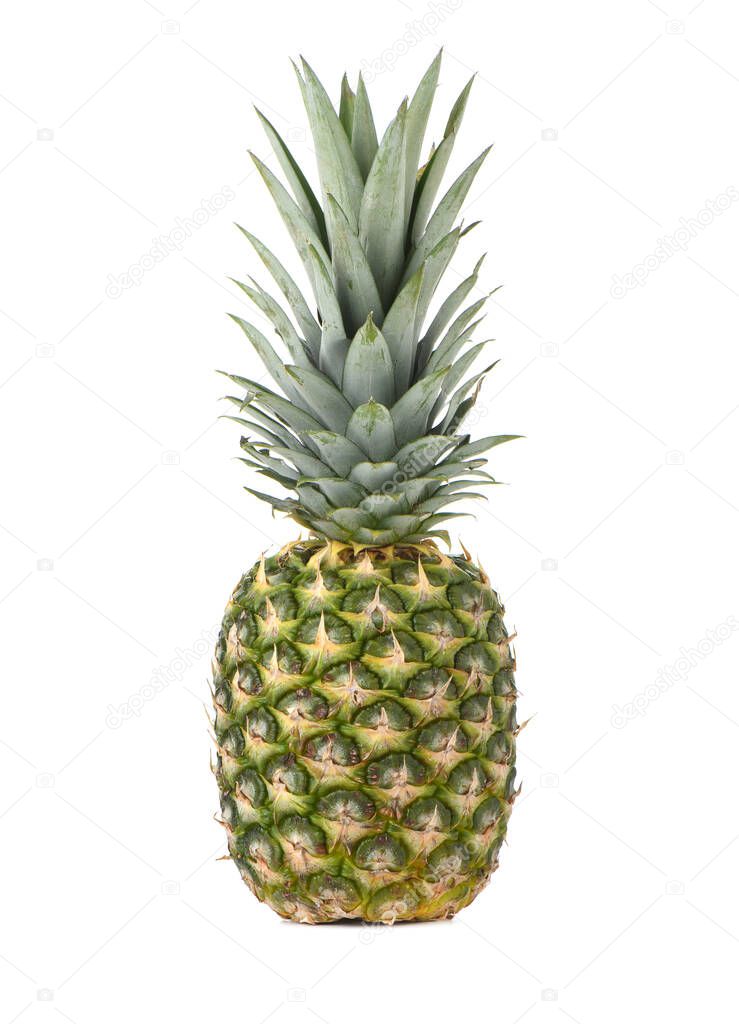 Beautiful ripe pineapple isolated on a white background.