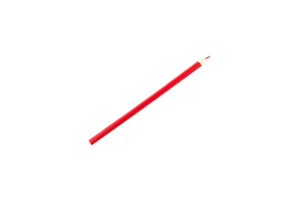 Gekleurd rood potlood geïsoleerd op een witte achtergrond. — Stockfoto