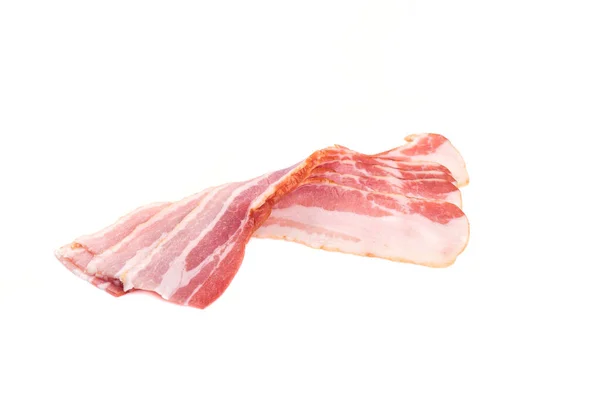 Rashers of bacon isolated on white background. — Stock Photo, Image