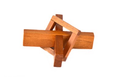 Tahta çapraz bulmaca beyaz arkaplanda izole.