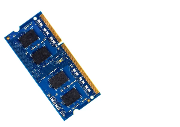 Tarjeta de memoria azul del ordenador aislada sobre un fondo blanco . —  Fotos de Stock