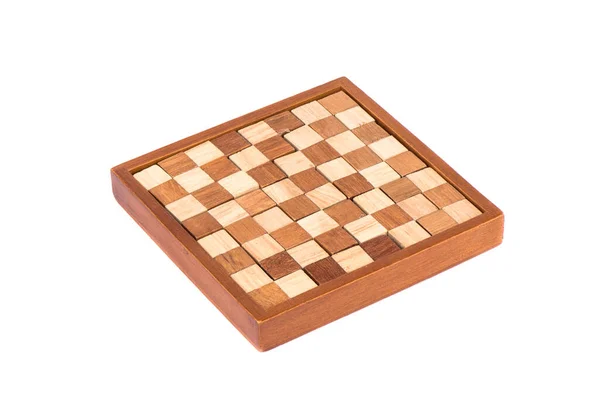 Wooden polymino puzzle isolated on a white background. — Stock Photo, Image