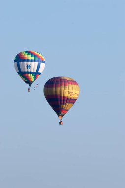 Ryazan Bölgesi, Rusya, 9 Ağustos 2013. 2013 Rusya Balon Festivali Gökyüzü. Uçan balonlar.