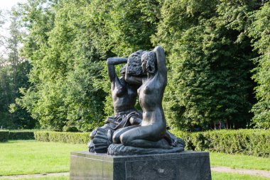 Moskova, Rusya, 15 Haziran 2013. Moskova Dostluk Parkı. Kompozisyon Ekmeği. Kompozisyonun yazarı Vera Mukhina..