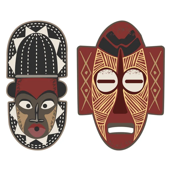 Máscaras africanas-4-5 — Vector de stock