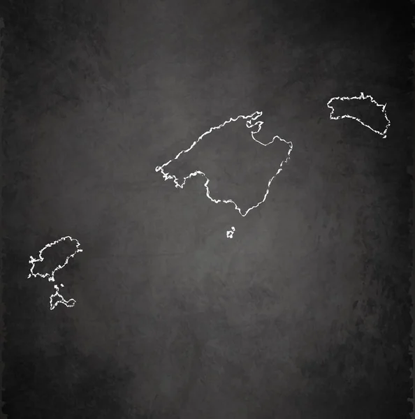 Balearic Islands, Mallorca, Menorca, Ibiza map blackboard chalkboard raster — Stock Photo, Image