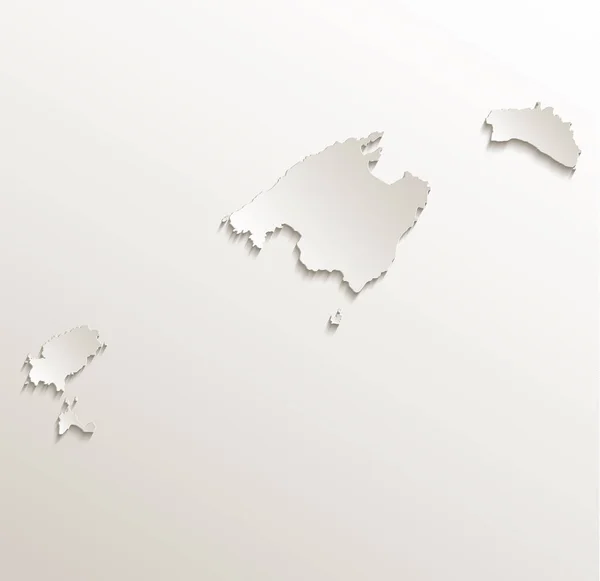 巴利阿里群岛，马略卡岛，梅诺卡岛，伊维萨岛地图卡纸 3d 自然光栅 — 图库照片