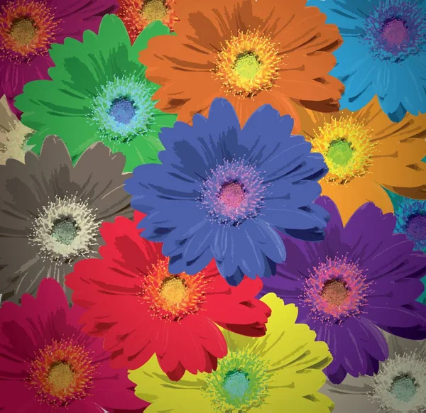 Bloem bloei kleuren achtergrond wenskaart raster — Stockfoto