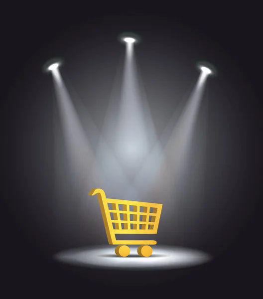Refletor luz carrinho de compras vetor — Vetor de Stock