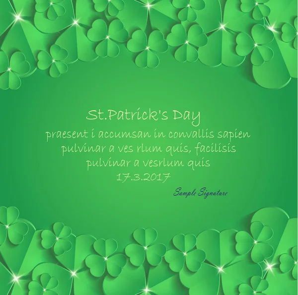 St.patrick 's day Glückwunschkarte Vektor — Stockvektor