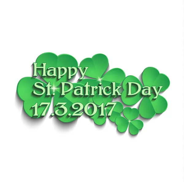 St.Patrick barátait nap shamrock szöveg vektor — Stock Vector