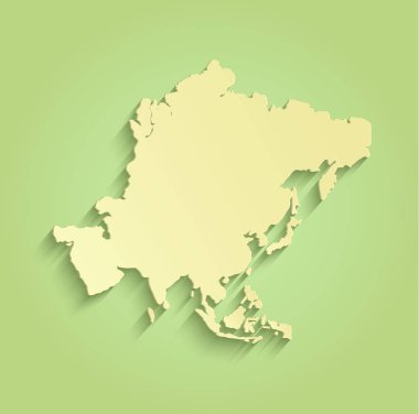 Yeşil Sarı raster harita Asya
