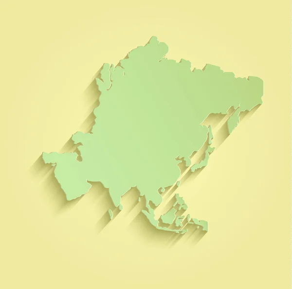 Asia map yellow green raster — Stock Photo, Image