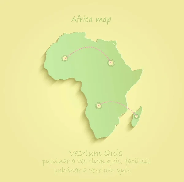 África mapa amarillo verde vector infografía — Vector de stock