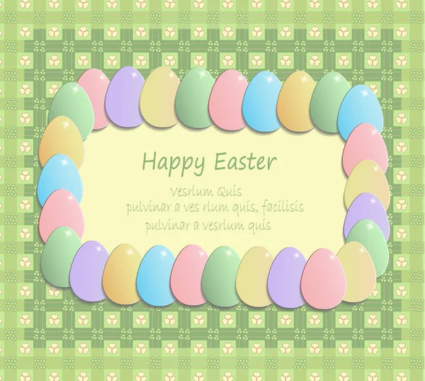 Happy easter shamrock texture carte cadeau de voeux vert jaune vecteur — Image vectorielle