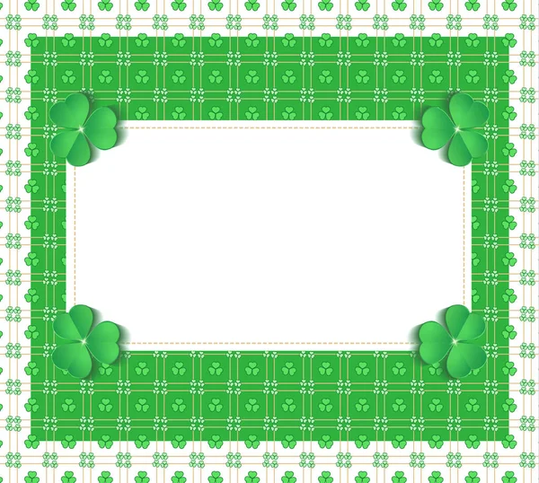 St.Patrick's Day greeting gift card white green vector — Stock Vector