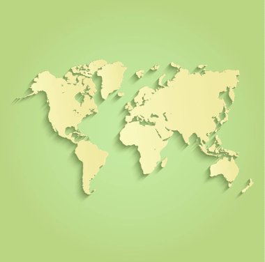 Dünya harita Yeşil Sarı raster