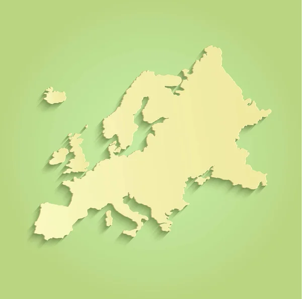 欧洲地图空白的绿色黄色光栅 — 图库照片