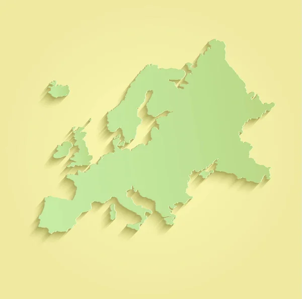 Europa mapa amarelo verde raster em branco — Fotografia de Stock
