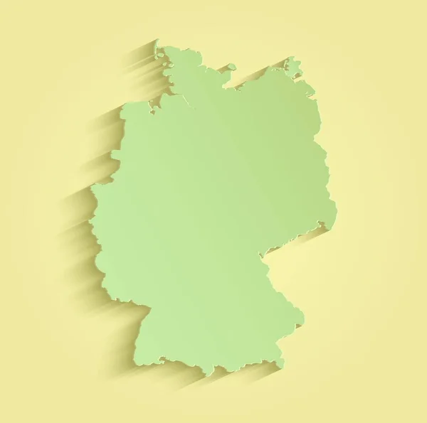 Německo mapa žlutá zelená raster — Stock fotografie