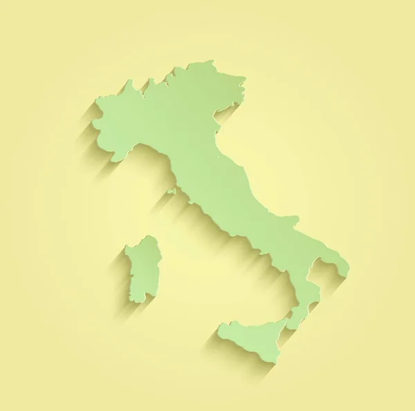 意大利地图黄色绿色光栅 — 图库照片
