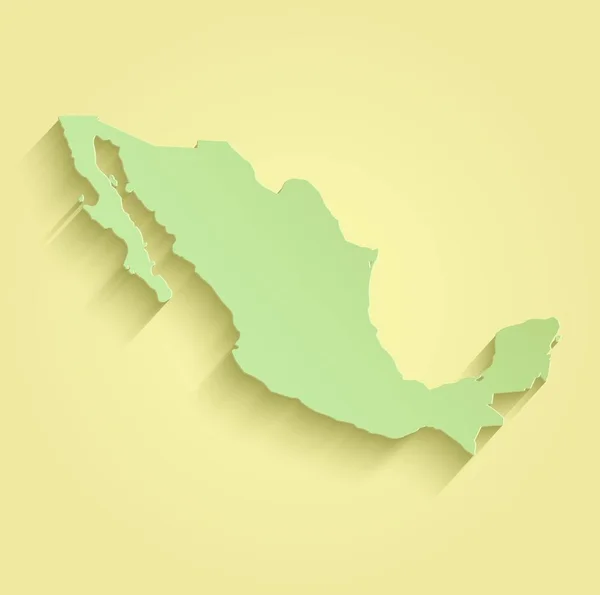 México mapa amarelo raster verde — Fotografia de Stock