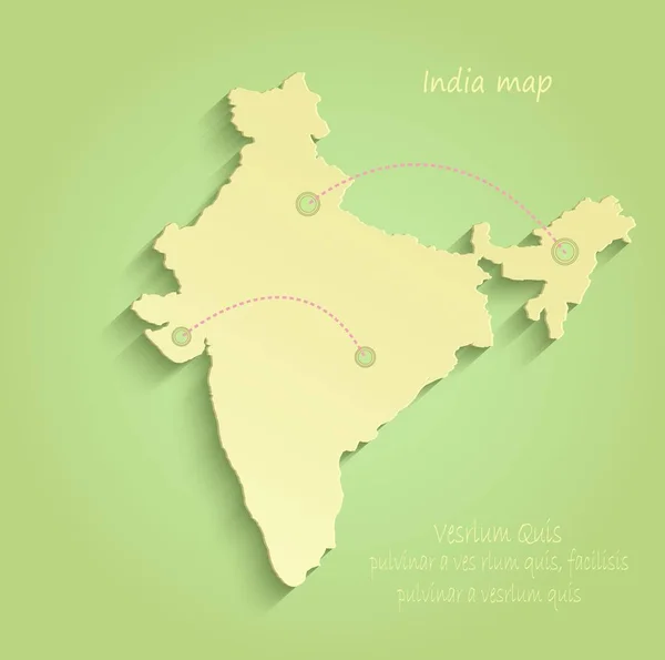 Inde carte vecteur jaune vert — Image vectorielle