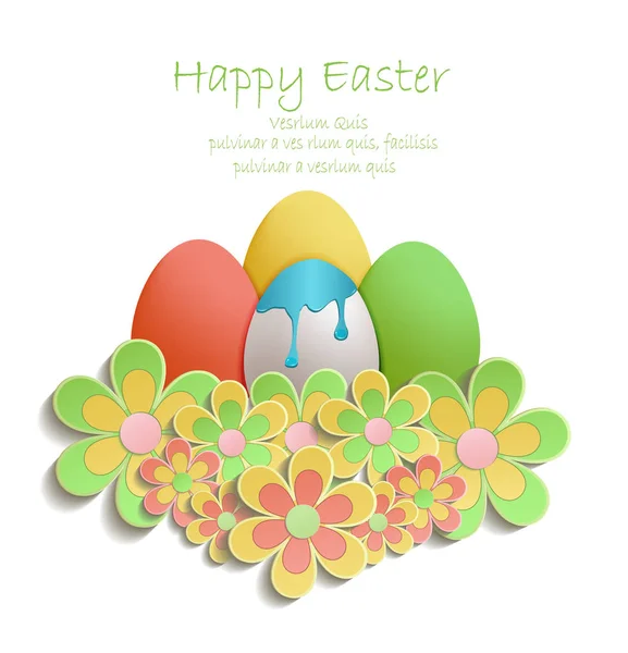 Velikonoční vajíčko barevné květy barvy vektor — Stockový vektor