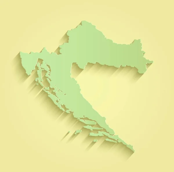 Kroatien Karte gelb grüne Vorlage Umriss Raster — Stockfoto
