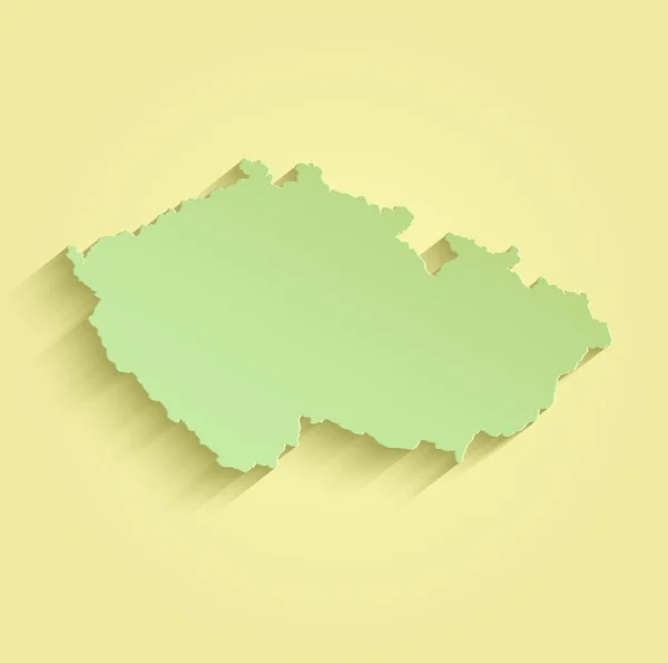 Tschechische Karte gelb grüne Vorlage Umriss Raster — Stockfoto