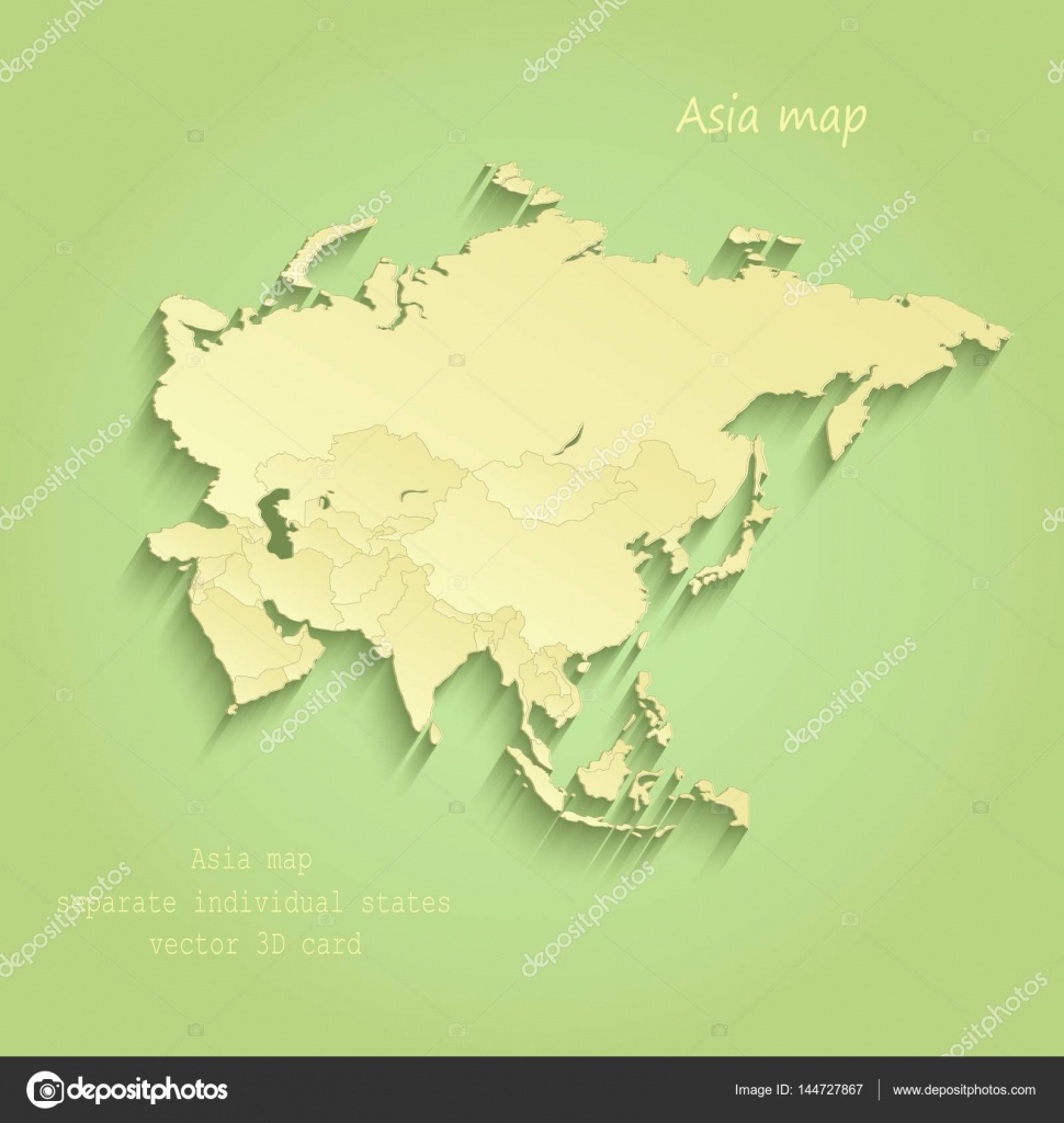 アジア地図別の個々 の州緑黄ベクトル ストックベクター ©Mondi.h 144727867