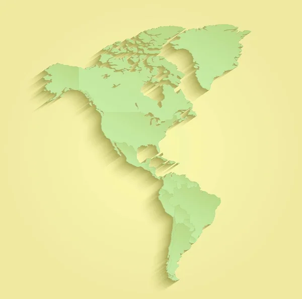 America mappa separata singoli stati giallo verde raster — Foto Stock