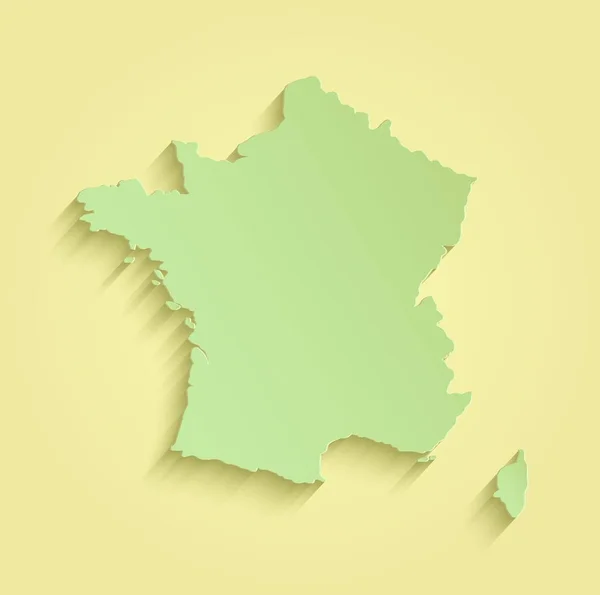 Карта Франции жёлтый зелёный растер — стоковое фото