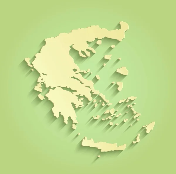 Grecia mapa verde amarillo raster —  Fotos de Stock