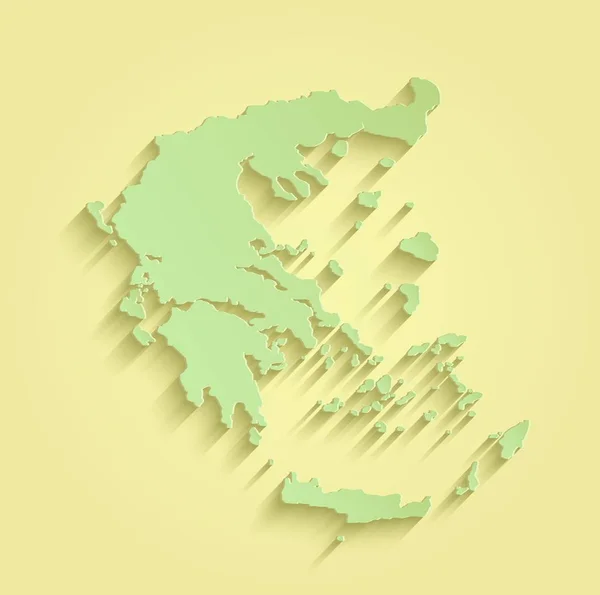 Greece map yellow green raster — Stock Photo, Image