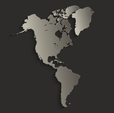 Amerika harita anahat kartı boş siyah raster