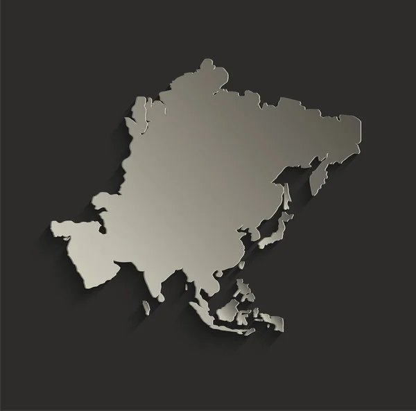Carte d'Asie carte contour blanc noir raster — Photo