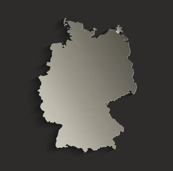 Alemania mapa contorno tarjeta en blanco raster negro —  Fotos de Stock