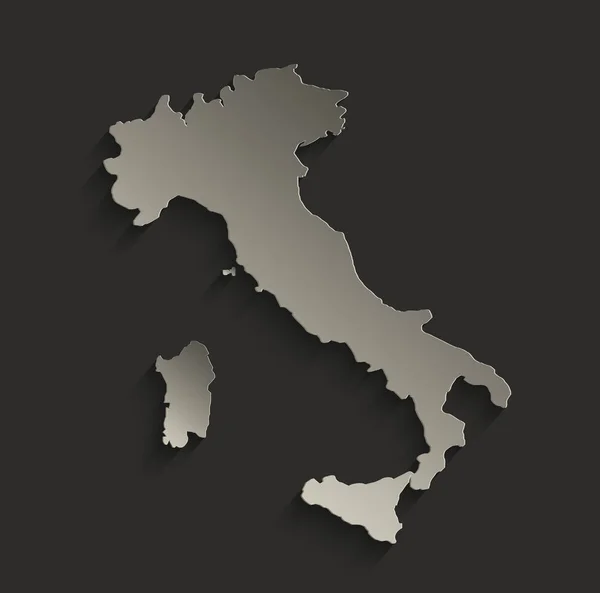 Italia mapa contorno tarjeta en blanco raster negro — Foto de Stock