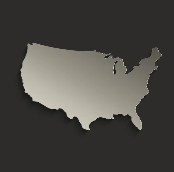 EE.UU. mapa contorno tarjeta en blanco raster negro — Foto de Stock