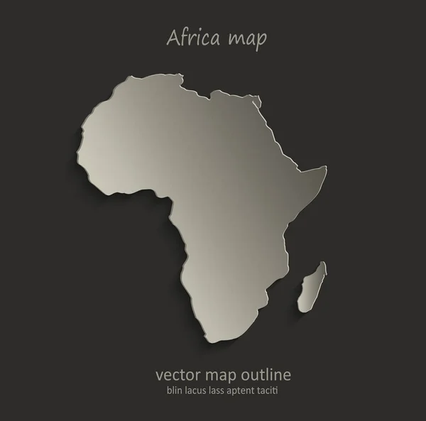 África mapa contorno tarjeta en blanco vector negro — Vector de stock