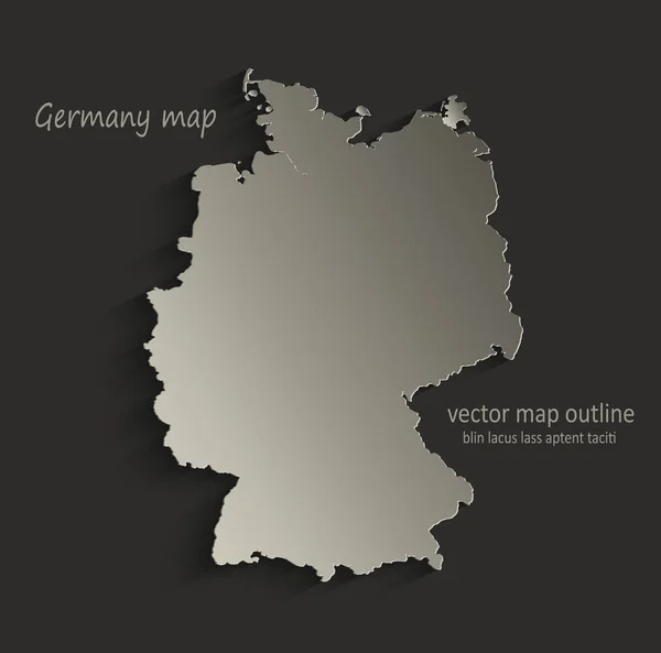 Németország megjelenítése vázlat kártya üres fekete vektor — Stock Vector