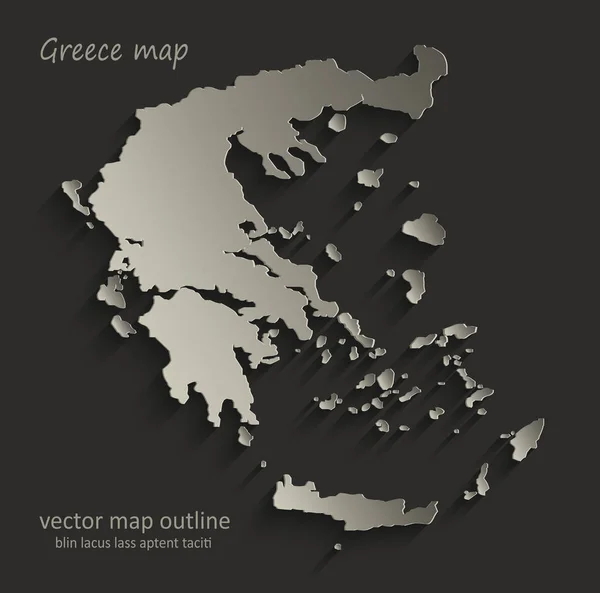 ギリシャ地図概要カード空黒ベクトル — ストックベクタ