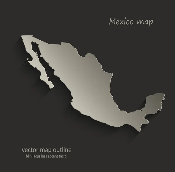 Mexico map outline card blank black vector — Stock Vector