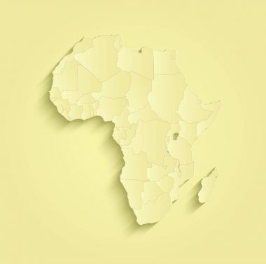 Afrika harita ayrı tek tek devletlerin sarı