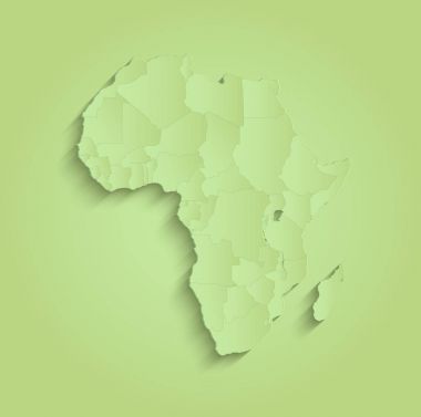Afrika harita ayrı tek tek devletlerin raster yeşil