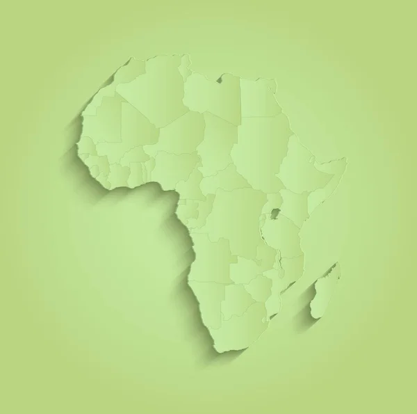 Carte de l'Afrique différents états raster vert — Photo