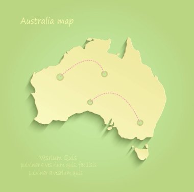 Avustralya harita Yeşil Sarı vektör